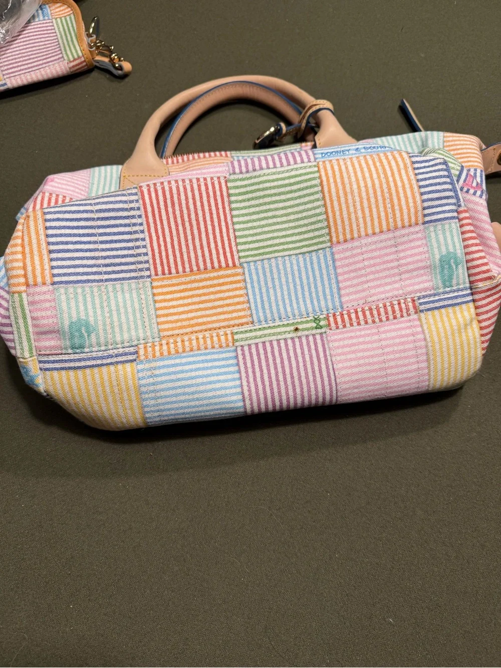 Dooney & Bourke Multicolor Patchwork Satchel duffle EUC vintage